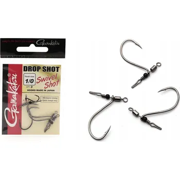 Rybářský háček Háčky na přívlač s protihrotem Gamakatsu SWIVEL SHOT BLACK 3 ks