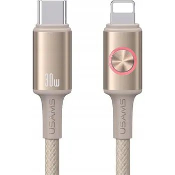 Datový kabel Kabel Usams USB-C – Apple Lightning 1,2 m šedý