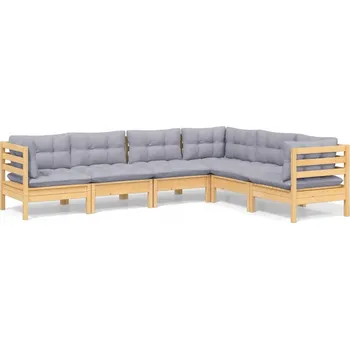 Zahradní nábytek, dřevěná souprava VidaXL, šedá, 6 ks