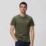 Reserved - Tričko slim fit s výšivkou - olivová - WC992-91X - WC992-91X-M