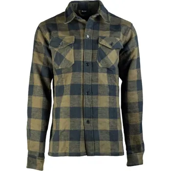 Pánská košile Košile dřevorubecká na knoflíky - olivová-černá, 3XL