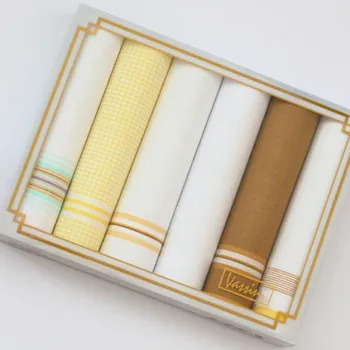 ETEX Dámské látkové kapesníky VASSINI zlaté - 6 kusů