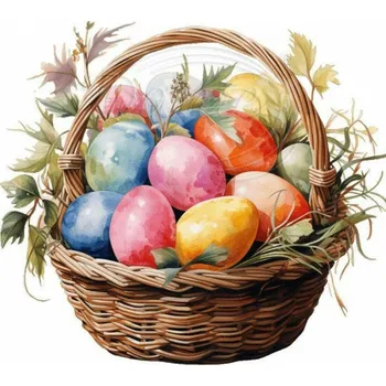 Textilní nažehlovací páska Dante Nažehlovačka Košík s kraslicemi 3 - 6 x 5 cm