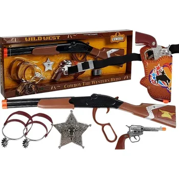 Dětská zbraň Mamido Velká kovbojská sada puška/revolver/šerifské doplňky
