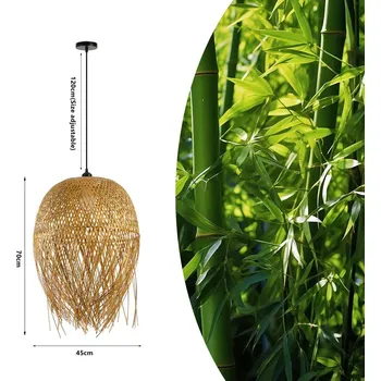 Svítidlo Immax BOHO HILO designové závěsné svítidlo, D45cm. E27, bambus