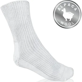 Pánské termo ponožky Ponožky s vlnou z lamy Alpaky a stříbrem Gultio - bílé, 25-26 = EU 38-40