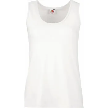 Chlapecké tričko Tílko dámské Fruit of the Loom Valueweight Vest Lady-Fit - bílé, S