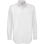 Košile pánská B&C Oxford s dlouhým rukávem - bílá, M