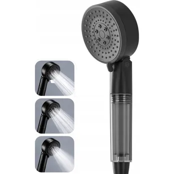 Sprchová hlavice Sprchová Hlavice Černá 3 funkce ANTI-CALC Filtr vody