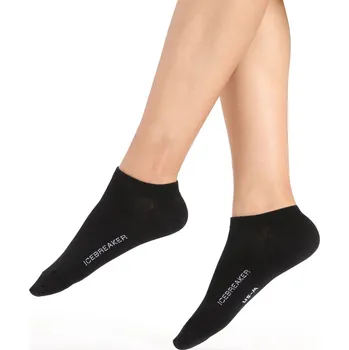 Dámské oblečení Dámské merino ponožky ICEBREAKER Wmns Lifestyle Fine Gauge No Show, Black/Snow velikost: 35-37 (S)