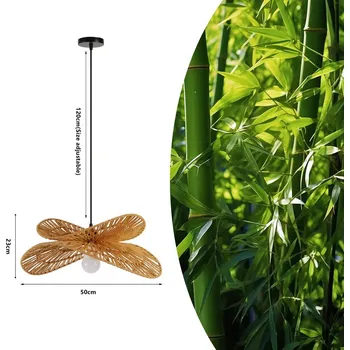 Svítidlo Immax BOHO MARIPOSA designové závěsné svítidlo, D50cm. E27, přírodní juta