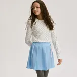 Reserved - Skládaná sukně s přívěskem - bleděmodrá - 508IB-05X - 508IB-05X-164