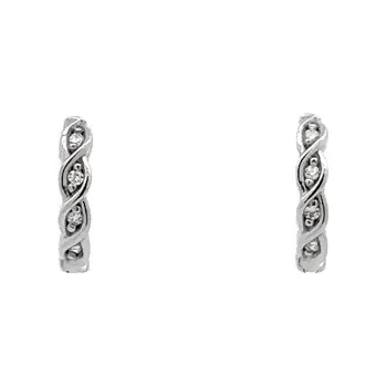 Náušnice Kruhové Náušnice se Zirkony z Bílého Zlata 7122717