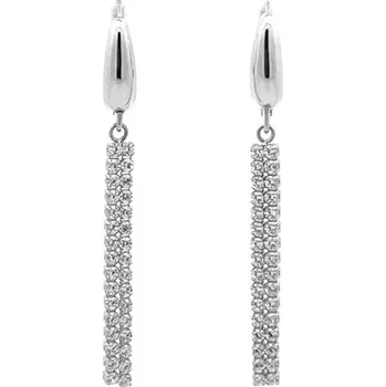 Náušnice Visací Náušnice se Zirkony z Bílého Zlata 7122435