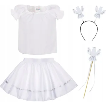 Karnevalový kostým KOSTÝM ANDÍLEK NA VÁNOČNÍ PŘEDSTAVENÍ ČELENKA BETLÉM DĚTSKÝ KOSTÝM VELIKOST 134-140