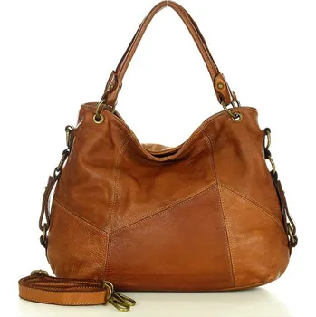 Kabelka MARCO MAZZINI Karamelová ručně šitá shopper bag (v136a) Velikost: ONE SIZE