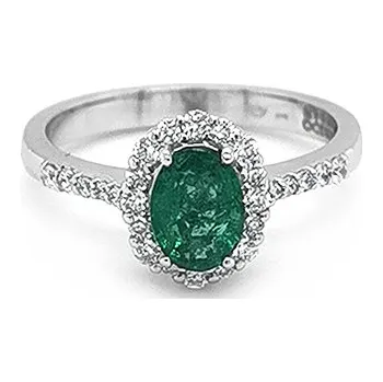 Prsten Zlatý Prsten se Smaragdem a Diamanty 2010528