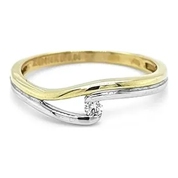 Prsten Zlatý Prsten s Diamantem 2010500