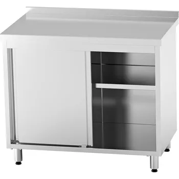 Dílenský stůl Nerezový stůl se skříňkou, posuvné dveře 140x60x85cm