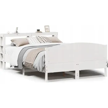 Postel Rám postele bez matrace, bílý, 120x200 cm, borovicové dřevo