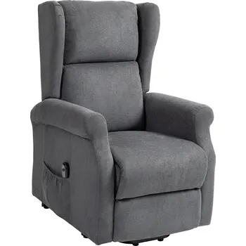 Křeslo HOMCOM Lehátko HOMCOM, stojící pomůcka, funkce polohování, do 200 kg, 72,5x94x109 cm, tmavě šedá barva