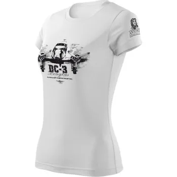 Triko dámské Antonio letecké DOUGLAS DC-3 - bílé, S