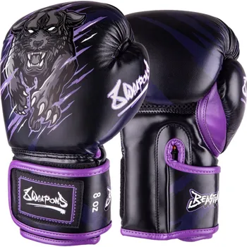 Boxerské rukavice DĚTSKÉ boxereské rukavice 8 WEAPONS Beastial Panther - černo-fialové Velikost: 10oz