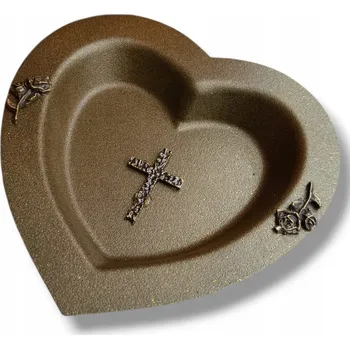 Miska pro psa MISKA NA SVĚCENOU VODU SRDCE HNĚDÁ