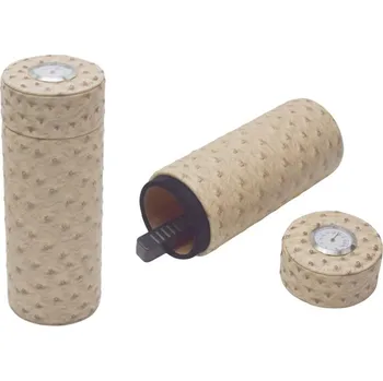 Humidor Kulatý humidor s vlhkoměrem a zvlhčovačem - béžový