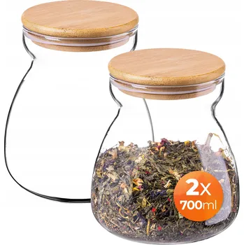 Dóza na potraviny 2 KS SKLENĚNÉ NÁDOBY NA POTRAVINY KOŘENÍ SYPKÉ KOŘENÍ S VÍKEM SKLENICE 700 ml