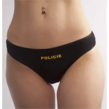 Kalhotky Tanga dámská Policie - černé, S