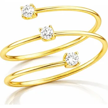 Prsten Liu Jo Designový pozlacený otevřený prsten se zirkony LJ2490M 56 mm + 2 měsíce na vrácení zboží