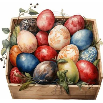 Textilní nažehlovací páska Dante Nažehlovačka Kraslice v bedýnce 2 - 12 x 11 cm