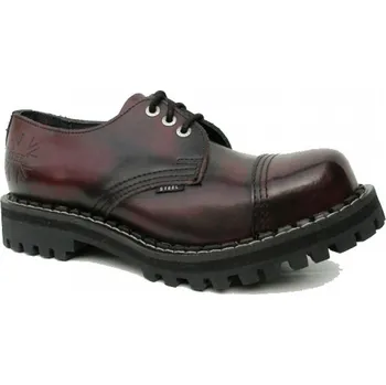 Pánská obuv Boty Steel 3-dírkové - bordové stírané, 37