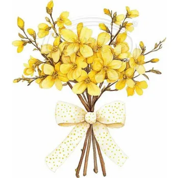 Textilní nažehlovací páska Dante Nažehlovačka Zlatý déšť s mašlí - 5 x 6 cm