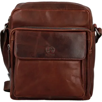Pánská kožená crossbody taška tmavě hnědá - Bellugio Kalei hnědá