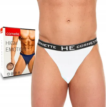 CORNETTE Pánské slipy TANGA bavlněné bílé - XL