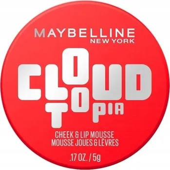 Tvářenka MAYBELLINE NEW YORK CloudTopia matná krémová tvářenka na rty a tváře odstín 03 Divine Crimson 5 g