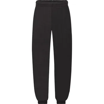 Chlapecké tričko Tepláky dětské Fruit of the Loom Classic Cuff Jog Pants - černé, 128