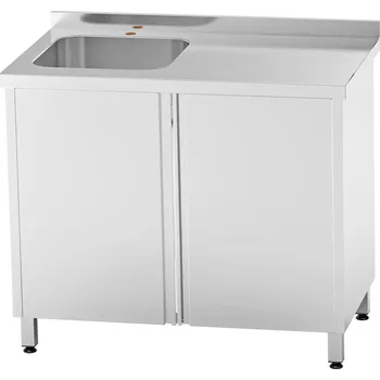 Nerezový dřez Nerezový dřez vlevo se skříňkou lisovaný 100x60x85cm, (dřez 40x40x30cm)