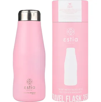 Termoska Termoska láhev na kávu, čaj 350 ml růžová, udrží teplotu 12/24 hodin