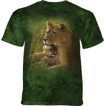 Pánské tričko Tričko unisex The Mountain Safe Haven Lion (lvi) - olivové, M