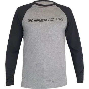 cyklistický dres Dres pánský s dlouhým rukávem Haven Factory Trail - šedý-černý, M
