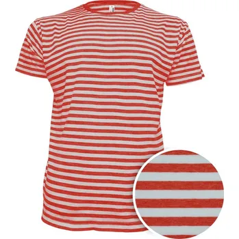 Pánské tričko Triko pánské krátký rukáv Alex Fox Dirk - červené-bílé, XS
