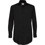Košile pánská B&C Elastane s dlouhým rukávem - černá, 3XL
