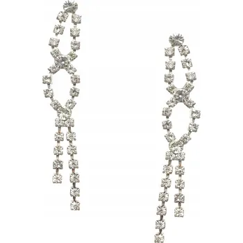 Náušnice Náušnice závěsné dlouhé, stříbrné, jemné na svatební hostina, svatba náušnice se zirkony