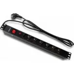 Qoltec RACK 19'' | 16A | 1U | PDU | 6xSCHUKO | 2m – 53993