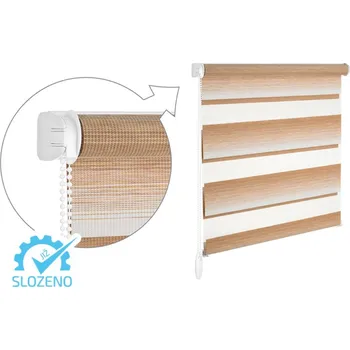 Roleta ZEBRA-SHOP Roleta DEN A NOC / KOMPLET / RAINBOW / BÍLO-MEDOVÁ / BH 3102 Výška: 150, Šířka: 39, Strana ovládání: vpravo