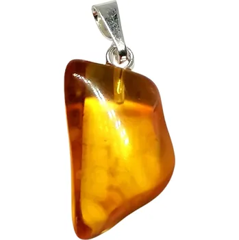 Přívěsek Jantarový přívěsek světlý 1,9 cm s chir.ocelí