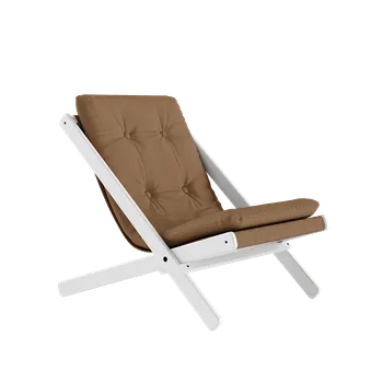 Křeslo KARUP Skládací křeslo BOOGIE bíle lakované s mocca potahem